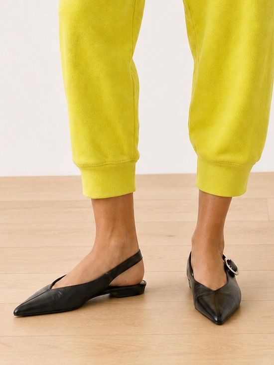 Jeffrey Campbell Shoes - Jeffrey Campbell Black Pointed Slingback Flats 9